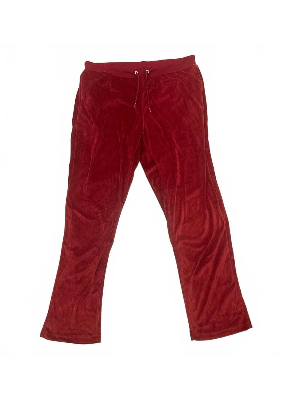 Red Velvet Tracksuit Pants Size Large